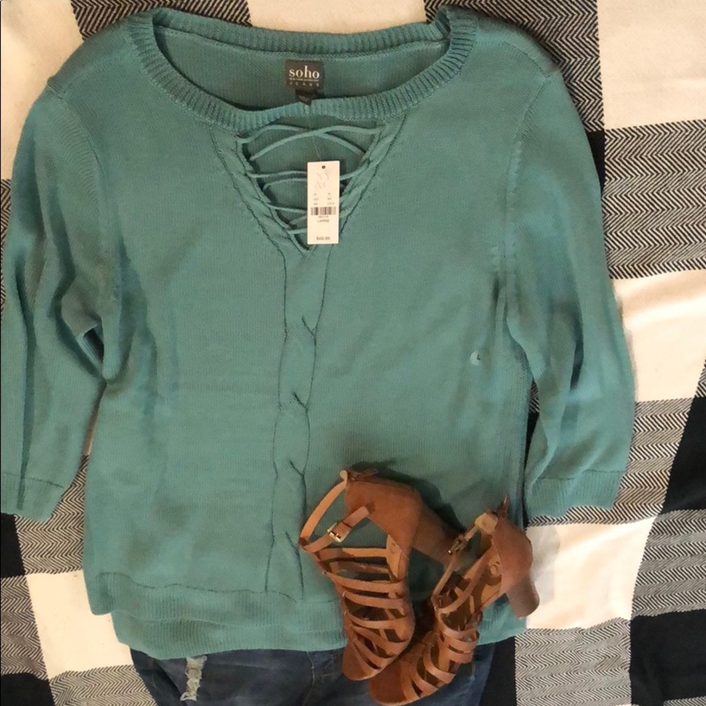 NY&C Teal Tunic Sweater